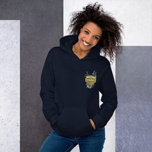 Load image into Gallery viewer, Maxed Out Crest Unisex Hoodie Gold