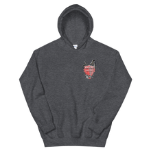 Load image into Gallery viewer, Maxed Out Crest Unisex Hoodie Red
