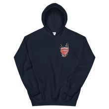 Load image into Gallery viewer, Maxed Out Crest Unisex Hoodie Red
