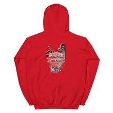 Load image into Gallery viewer, Maxed Out Crest Unisex Hoodie Red
