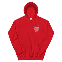 Load image into Gallery viewer, Maxed Out Crest Unisex Hoodie Red
